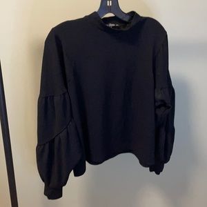 Mock Neck Balloon Sleeve Zara Blouse